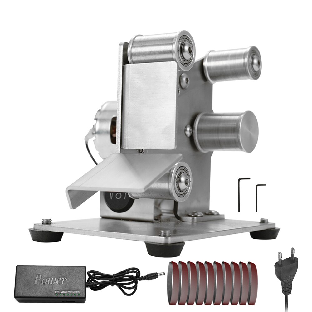 Mini Electric Belt Sander Multifunctional Grinder DIY Polishing Grinding Machine Cutter Edges Sharpener Grinding Machine: 25mm-EU Plug