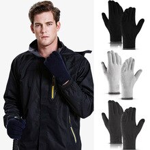Mens Winter Warm Winddicht Breien Anti-slip Thermische Touchscreen Handschoenen