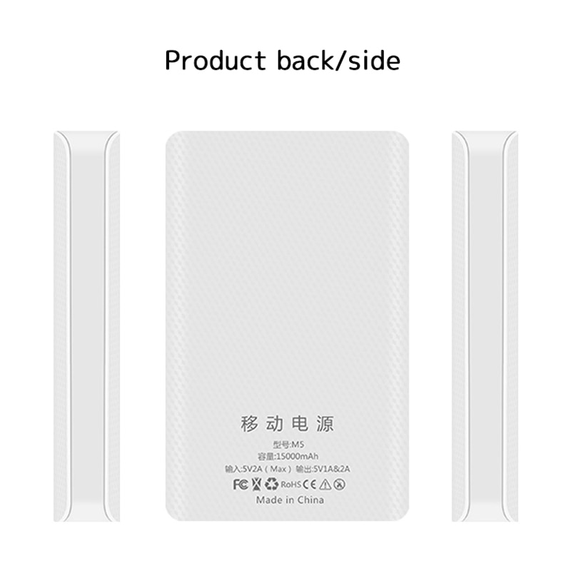 Coque d&#39;alimentation 15000mAh, avec affichage numérique, Micro entrée de Type c, double Port USB, 5x18650, boîtier de chargement de batterie