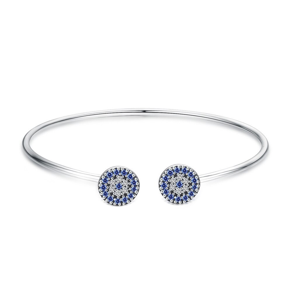 Pulseira bisaer 925 sterling silver lucky blue eye god& #39 ;s eye women tennis bracelets femme sterling silver jewelry ecb 002: Ecb 058