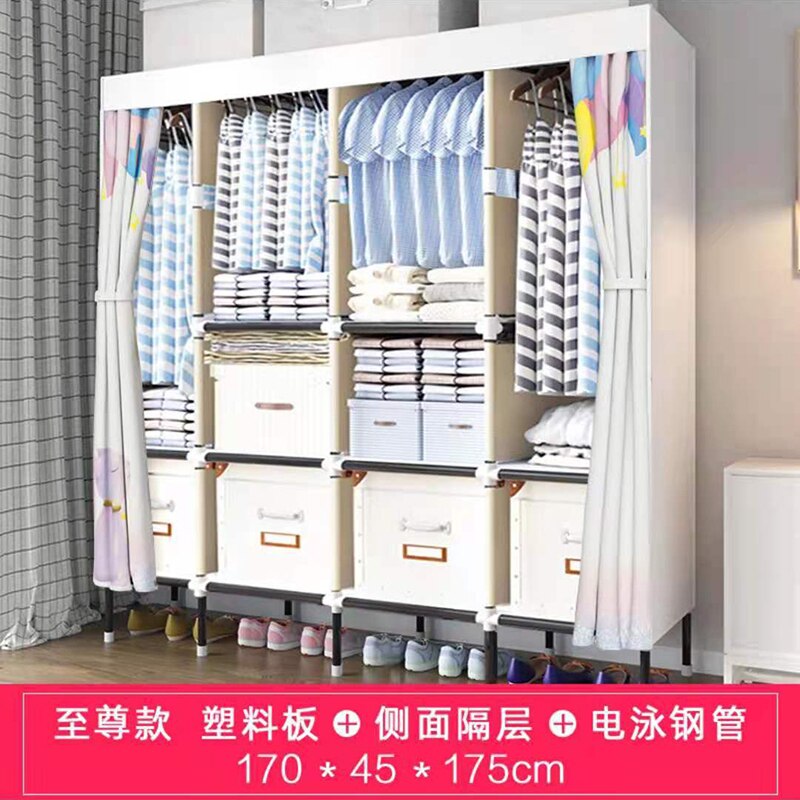Armoire de rangement en tissu pour bébé, meuble de salon, casier de rangement, armoire en tissu Simple, Style dessin animé, garde-robe Oxford épais