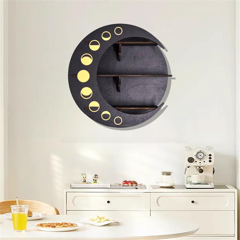 Estante de almacenamiento en forma de luna, molde de silicona INS, colgante de pared de viento, Molde de resina Epoxy hecho a mano, estilo gato, accesorios de decoración del hogar