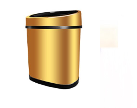 Sensor dustbin 12L Stainless Steel electrical Kitchen Trash Bin No leakage odor Intelligent dustbin double barrel: Yellow