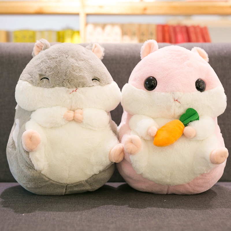 40cm hamster leksak söt hamster plysch med filt 3 in 1 multifunktionell djurkudde hamster hand varm mjuk docka unge