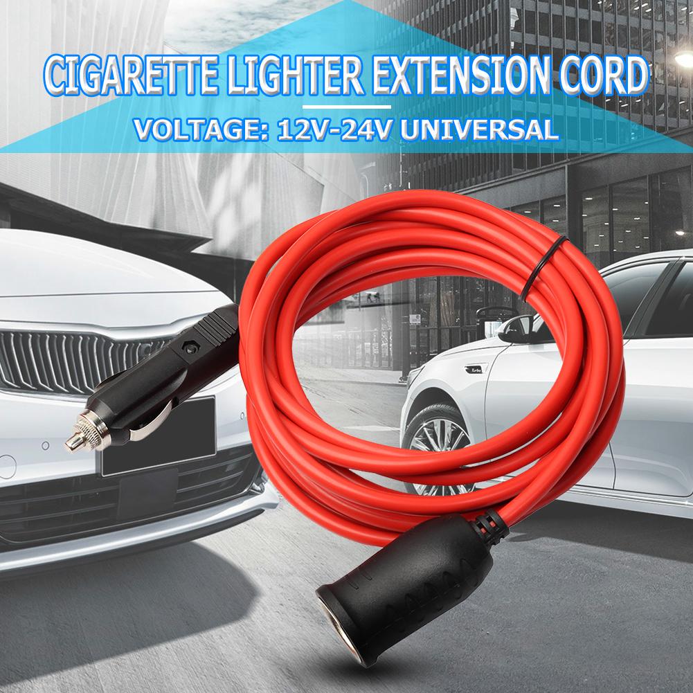 12V 24V Auto Sigarettenaansteker Sigarettenaansteker Mannelijke Te Vrouwelijke Verlengkabel Cord Kabel Plug socket 3.6M/12ft Rood