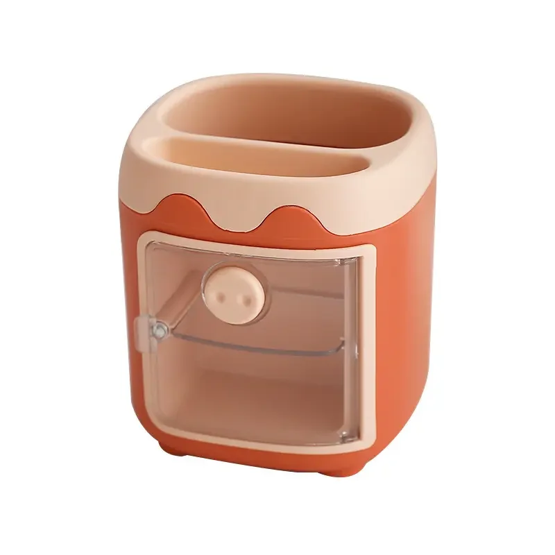 Multi-grid Pig Pen Holder Desk Organizer Cute Multi-functional Office Desk Stationery Pen Holder Pencil Stand Organiser