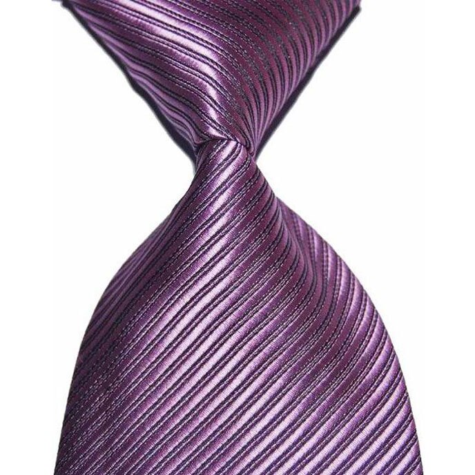 Couleur unie rayé cravate pour hommes cravate soie 10cm largeur Jacquard tissé vêtements de cérémonie affaires de mariage fête de noël: Lavande