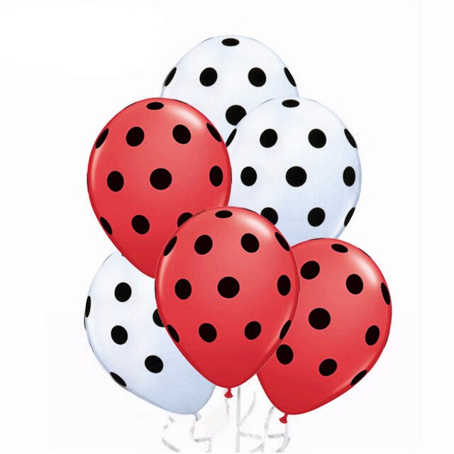 Ballons gonflables en Latex 24 pièces, 12 pouces, à pois, rouge et noir, ballon à Air pour fête pour enfants, pour cérémonie, pour anniversaire, pour bébés: white red