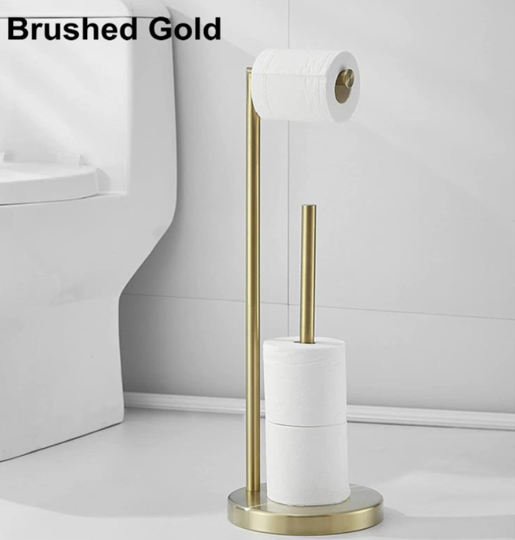 Porta scopino da pavimento al soffitto con porta carta igienica Porta asciugamani di carta da terra in acciaio inox: Blu