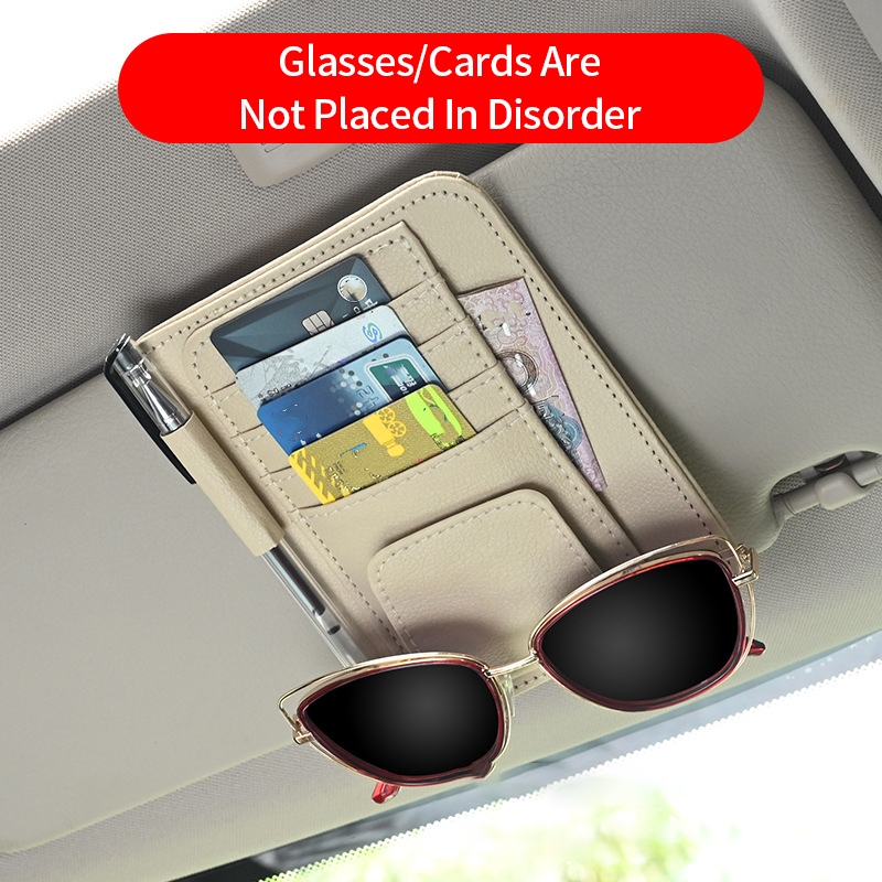 Organizador de viseira de sol do carro multi-bolso acessórios interiores para suprimentos de carro novidade abarth 595 acessórios ioniq 5