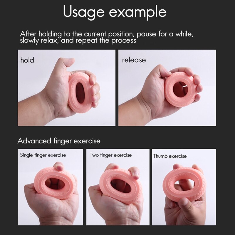 5Pack Grip Strength Trainer Hand Grip Exerciser Strengthener Finger Strength Rings Silicone For Adults Kids Elderly
