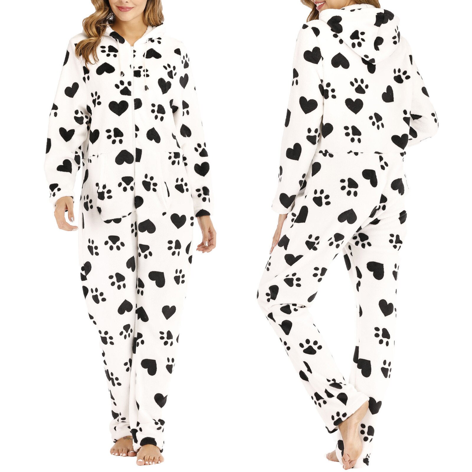 Pyjamas d'impression de noël femmes mignon body vêtements de nuit automne hiver flanelle polaire combinaison chaude vêtements de maison pour les femmes vêtements de nuit