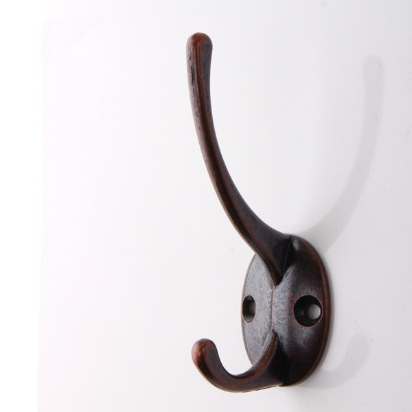 5pcs/lot Zinc Alloy Bronze Clothes Hangers Wall Hooks Coat Bag Hat Hanging Hooks Bathroom Kitchen Anitque Racks with screws: 116 Red Bronze