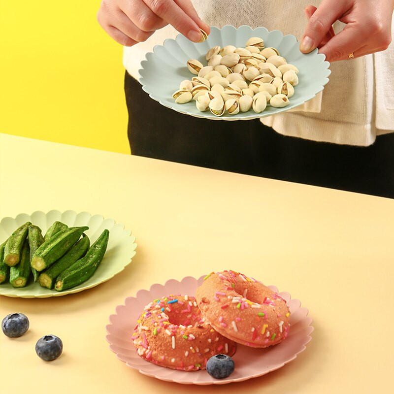 Platos pequeños de frutos secos para aperitivos, bandeja de fruta para pastel, accesorios de mesa de cena, contenedor de plástico para en casa, Base en maceta para jardín