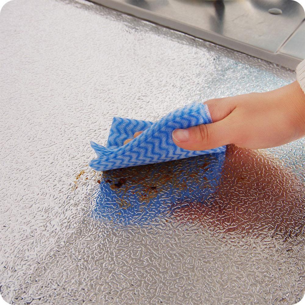 1m/2m/3m/5m køkkenoliebestandige komfur klistermærker selvklæbende aluminiumsfolie skrivebord skuffe diy tapet 40cm bredde