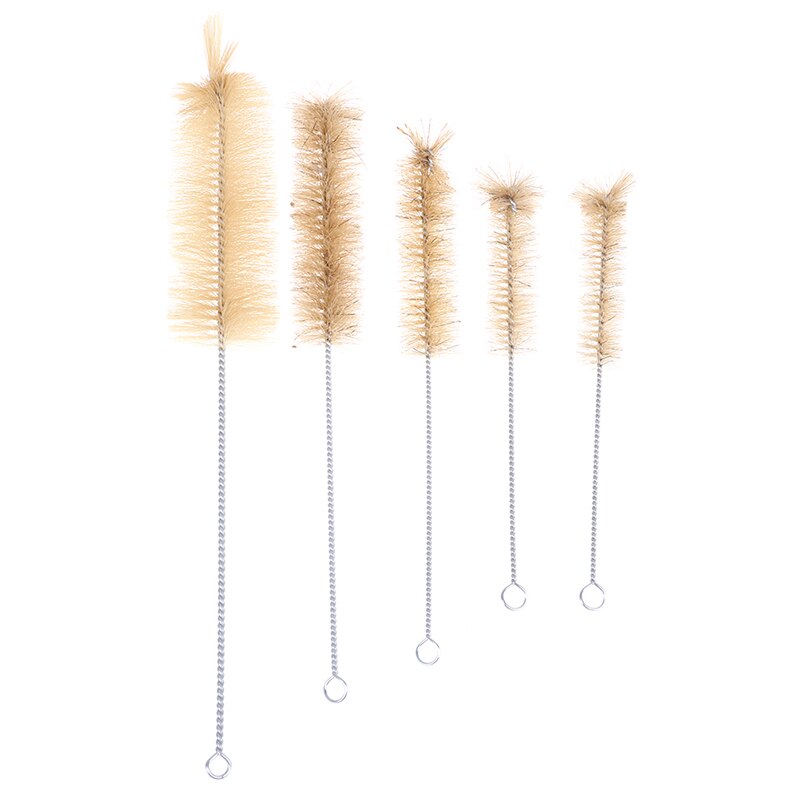 5PCS Test Tube Brush 5/10 25/50/100ml Lab Brush Clean Stainless Tube Housework