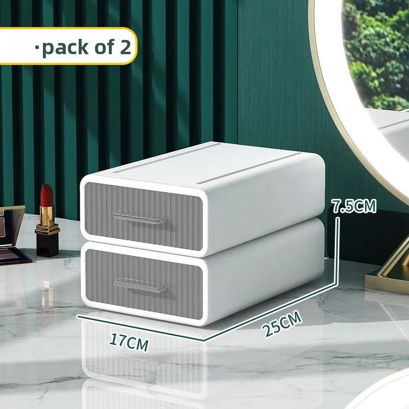 Desktop Organizer Drawer Style Storage Box Office Cosmetic Arrangement Student Desk Stationery Luxury Plastic Box: Yellow