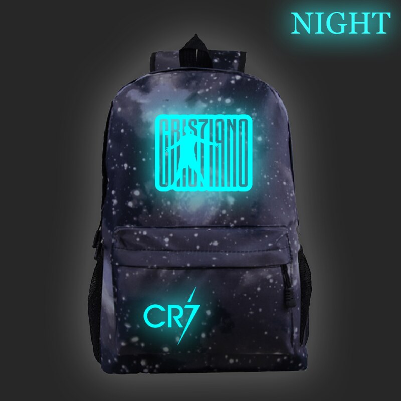 Cristiano Ronaldo CR7 Luminous Backpack Students Boys Girls Bags Schoolbag Teens Daily Rucksack for Kids Teens: 13