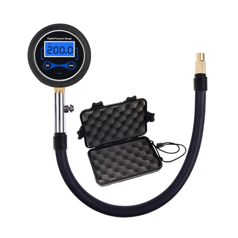 Digital High-Precision Tire Pressure Gauge 200 Psi Tire Pressure Gauge Tool: Red