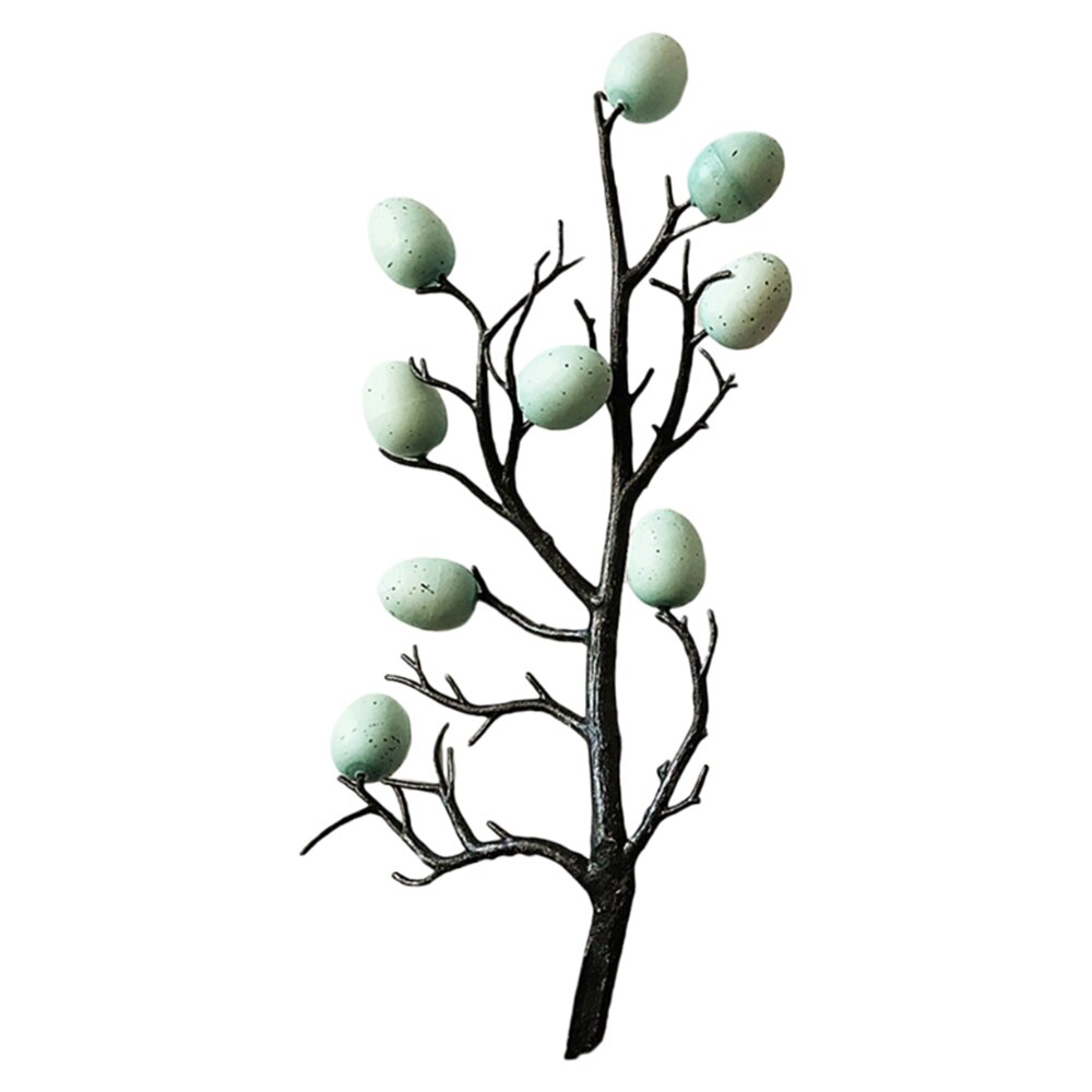 Pâques oeuf arbre décor branche avec peinture oeufs printemps fête fournitures maternelle décoration maison ornements bricolage artisanat: Solid egg