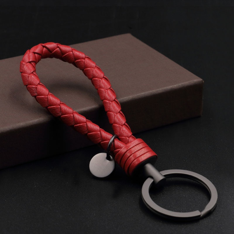 Bilvevd nøkkelring til menn og kvinner, eksklusivt skinnanheng til bilen, nøkkelring til bildeler og tilbehør