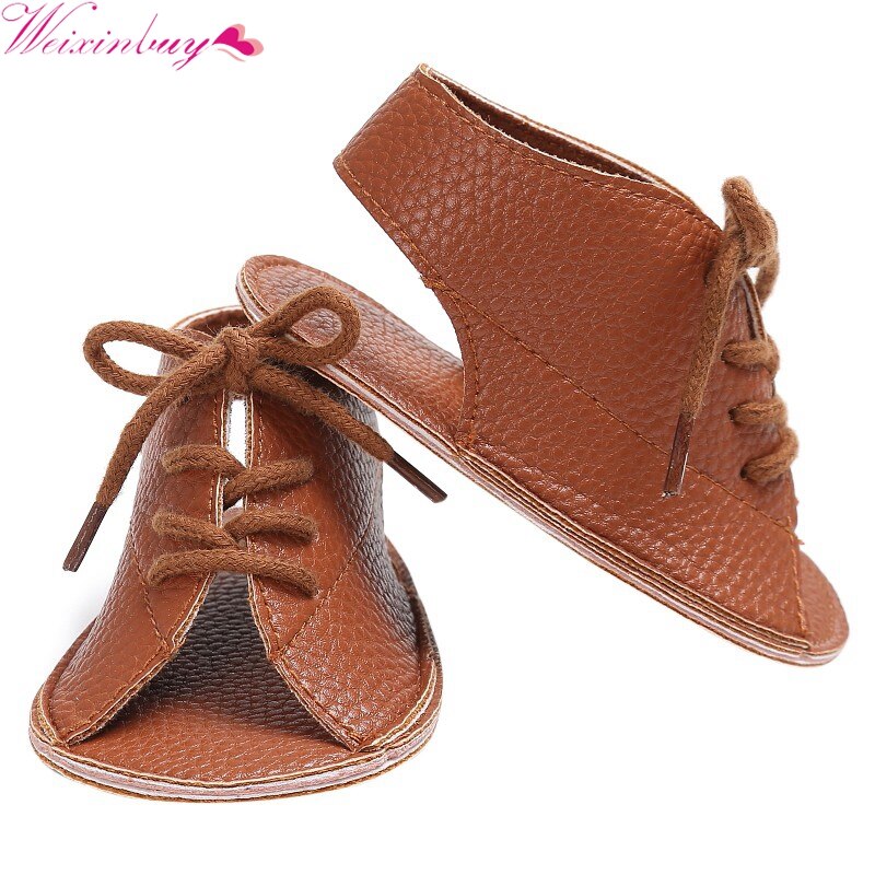 Baby Girl Sandals Handsome Baby Boys Shoes PU Leather Baby Sandals Soft Soled Anti-Slip Newborn Baby Boy Sandals