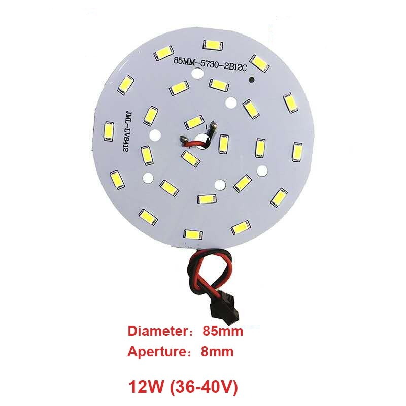 Ampoule de panneau lumineux de perle de lampe LED 5730SMD, source de lumière de transformation ronde, haute luminosité, mèche de tuile modifiée convaincue, 3-18W, 32-100mm: WHITE / 1W