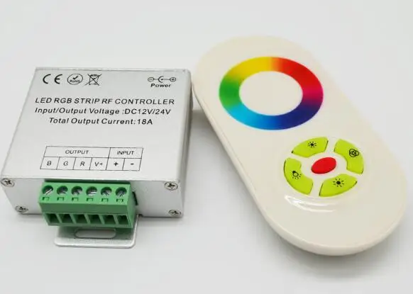 Magic Dream Kleur RGB LED Controller, DC12, 24V 5 Toetsen Aluminium shell RF Touch RGB controller voor led strips, wandlampen