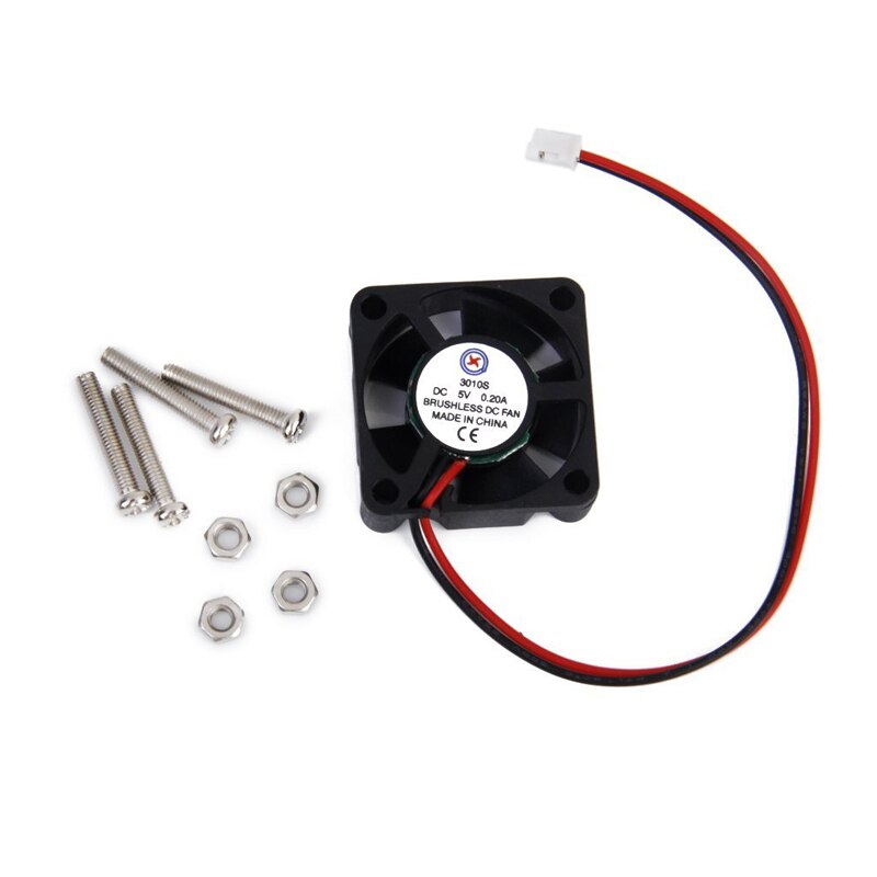 DC 5V 0.2A Fan with Screws for Raspberry Pi Model B +/ Raspberry Pi 2 Black