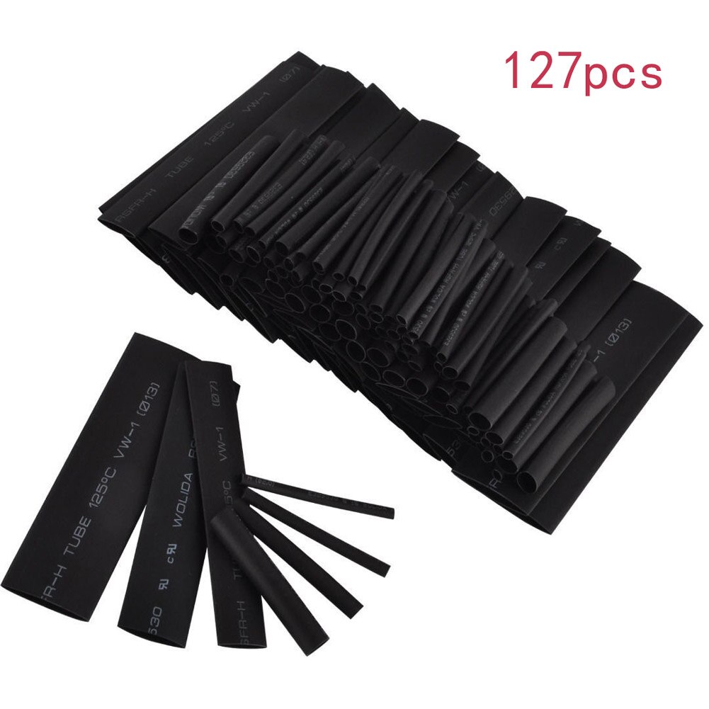Newly 127Pcs Car Electrical Cable Heat Shrink Tubing Wrap Sleeve 7 Sizes Assorted TE889: Default Title