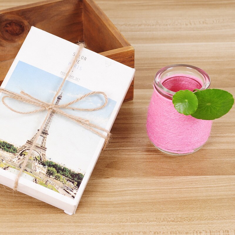 50m Natural Twine Cord Jute Linen Rope DIY String Gardening Cord Art Crafts Macrame Packing Home Textiles