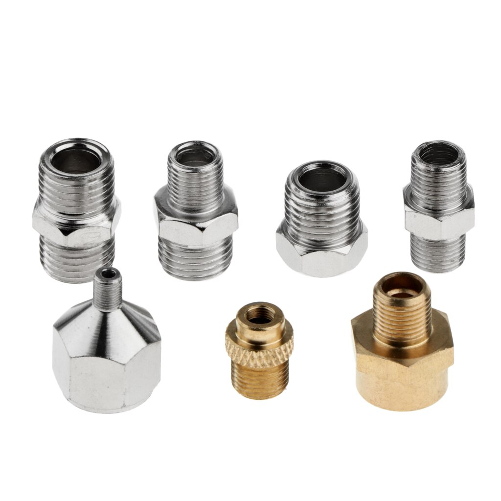 Lots 7Pcs Pro Airbrush Hose Adapter Fittings Connector 1/8inch BSP To 1/4inch BSP