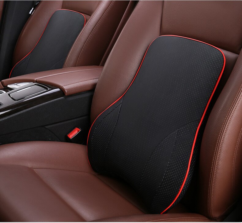 Bil svankkudde bilsäte svankstöd kudde nackstöd nacke livmoderkudde resor memory foam fiber läder bilkuddar