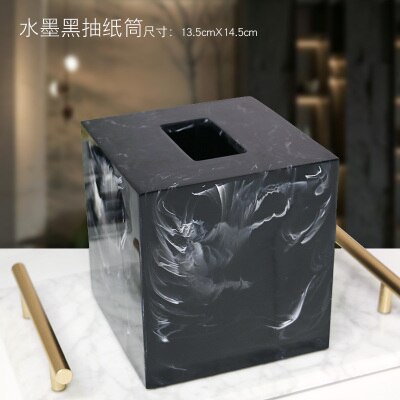 Hars Marmer Papier Tissue Box Europese Retro Bookbox Woonkamer Koffietafel Restaurant multifunctionele Tissue Handdoek Badkamer Ac: 3