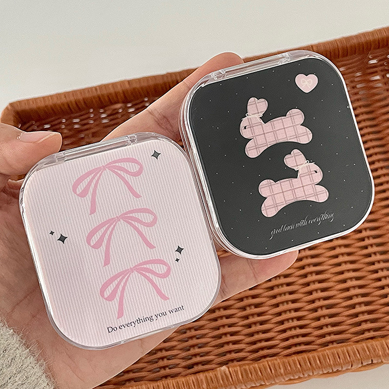Strik Knoop Konijn Lens Container Vrouwen Ins Contacten Lens Case Mannen Kleur Contactlenzen Opbergdoos Draagbare Reisset