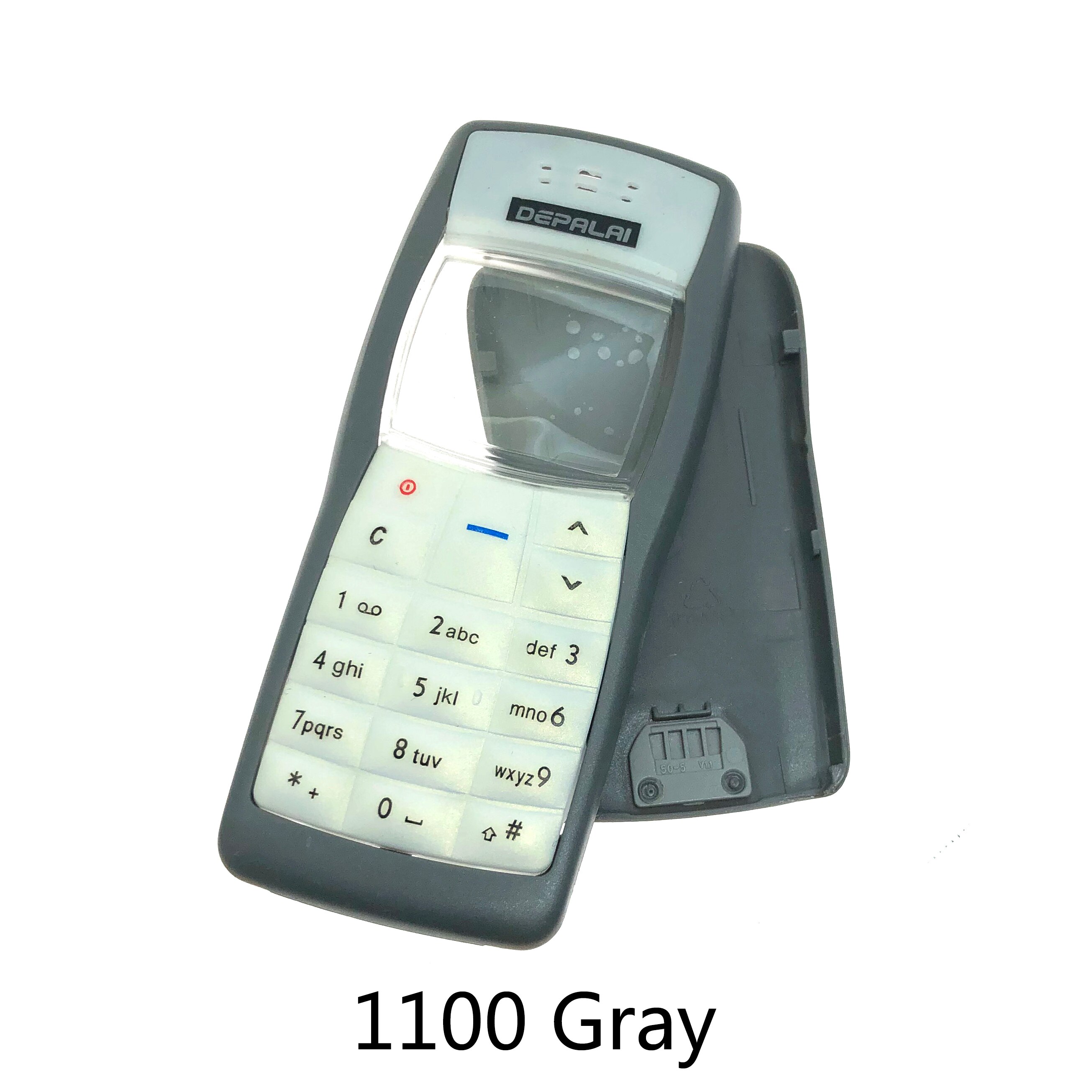 Dla Nokia 3100 1100 obudowa przednia osłona ramy obudowa + tylna pokrywa/pokrywa klapki baterii + klawiatura: 1100 Gray