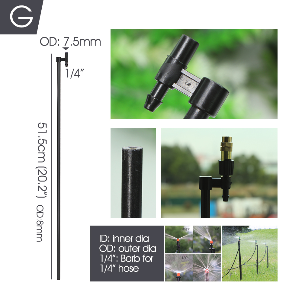 11-50CM Micro Sprinkler Stakes Garden Water Nozzle Spray Support 6.0/7.5mm Joints Greenhouse Yard Irrigation Watering Brackets: PURPLE / 1/2''
