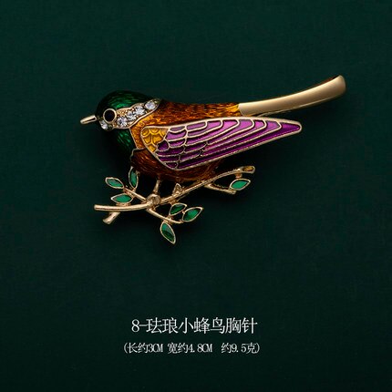 Huanzhi Vintage Druipen Glazuur Zirkoon Parel Abstracte Metalen Animal Broche Voor Vrouwen En Man Kraag Accessoires Sieraden: 9