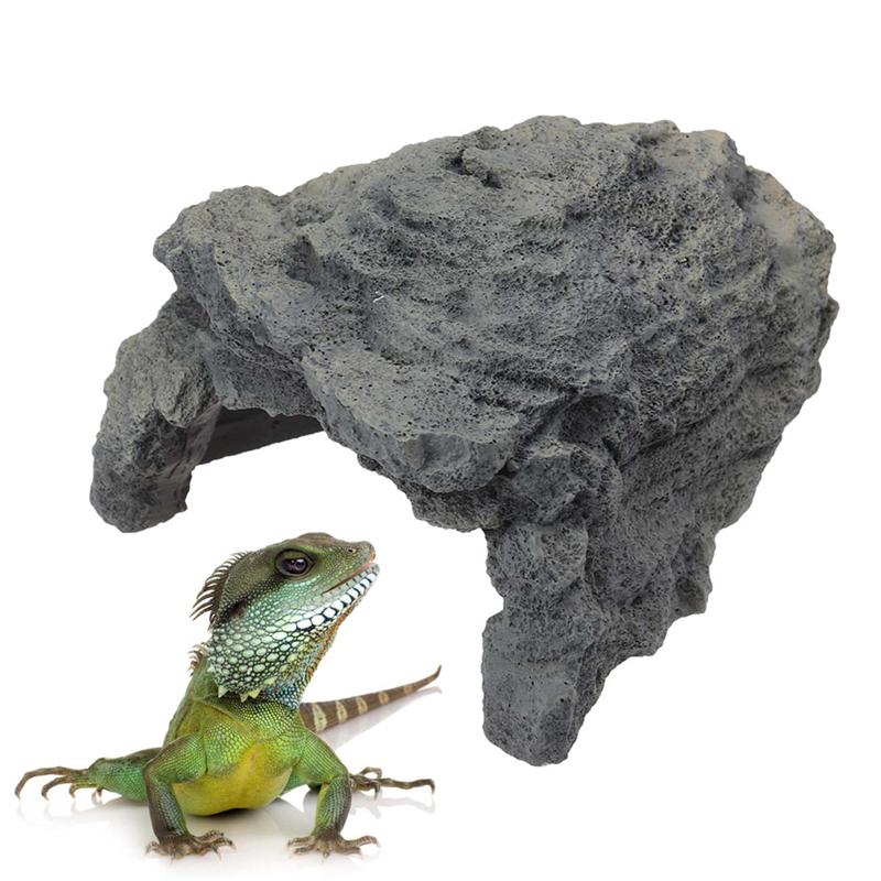 Reptiel Dieren Verbergen Cave Rock Huisdier Onderdak Hars Decoratie Ornament Voor Huisdier Schildpad Kikker Reptiel Dieren