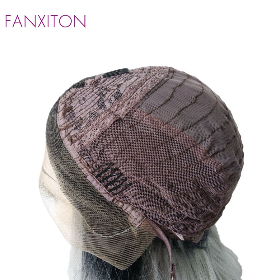 FANXITON White Wavy Lace Front Synthetic Wigs For Black Women High Temperature Fiber 22Inch Wig Cosplay