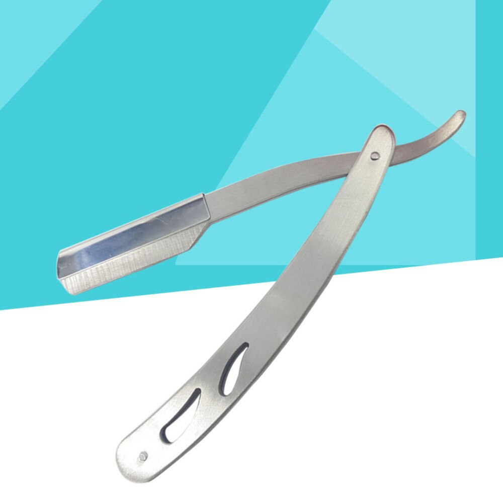 Stainless Steel Shaving Razor Straight Edge Razors Pro Mens Folding Shaving Manual Beard Shaver Barber Shaver Tool (Silver)
