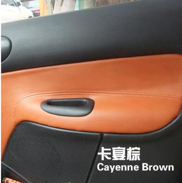 4 stuks microvezel voor- en achterdeurpanelen armsteun lederen hoes beschermlijst voor peugeot 206 207 / citroen  c2: Bruin