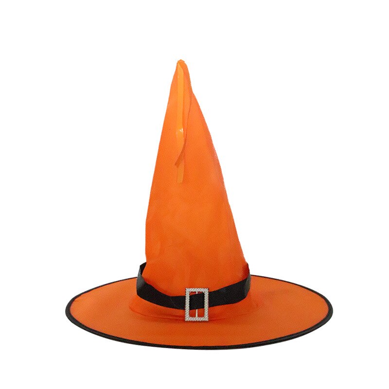 LED Flashing Party Hat Glowing Witch Hat Children Adults Performance Props Halloween Party Supplies: orange
