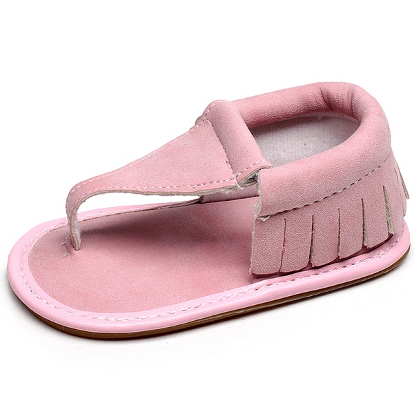 Dziecięce sandały dziewczęce nowe letnie buty dziecięce mieszkania buty dziecięce ze skóry eko gumowe podeszwy dziewczęce kwiatowe sandały nadające się robić 0-12M: różowy / 7