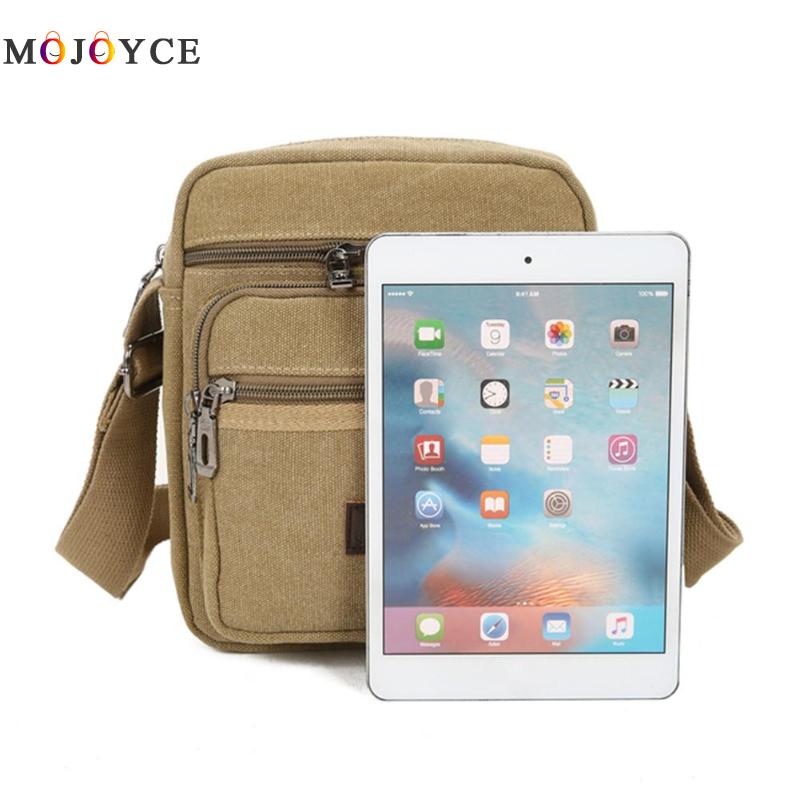 Canvas Crossbody Shoulder Bag Men Zipper Casual Travel Office Vintage Male Messenger Bag Bolsa Masculina