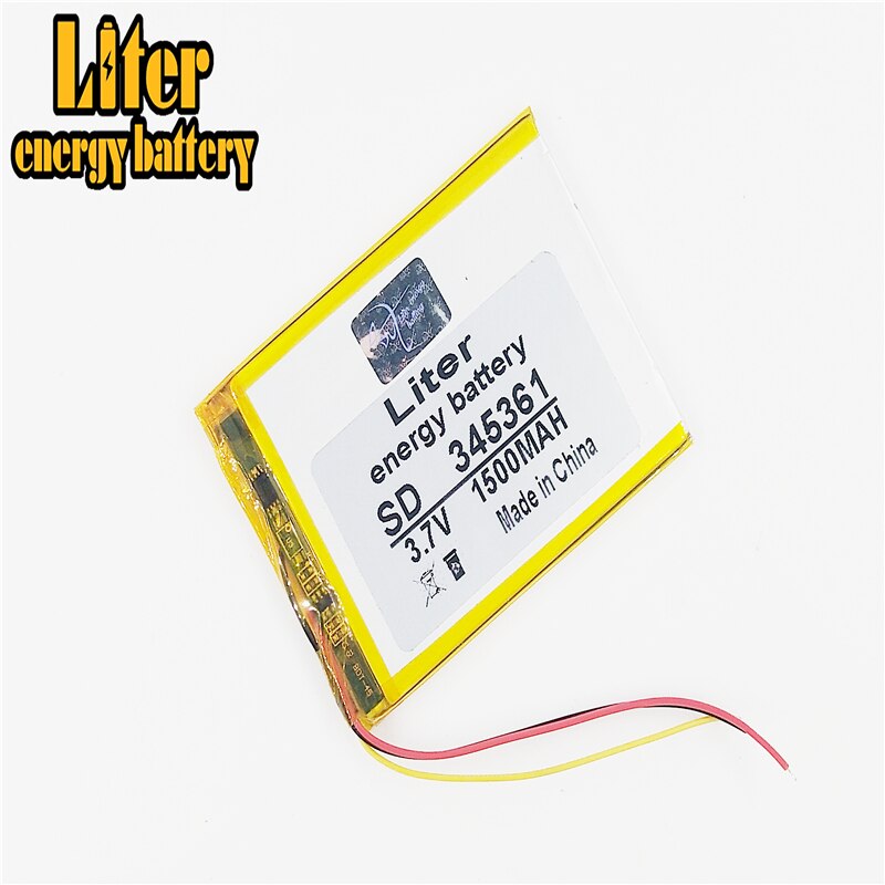 3 Lijn 3.7V 1500Mah 345361 Lithium Polymeer Li-Po Li Ion Oplaadbare Batterij Cellen Voor Mp3 MP4 MP5 Gps Psp Mobiele Bluetooth