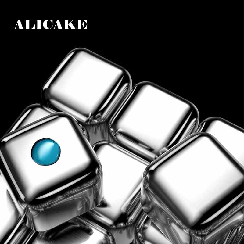 Ice Cubes Food Grade 304 Stainless Steel Metal Bar Whisky Stone Quick-Frozen Ice Wine Beer Cooler Reusable Set With Ice Cube Box