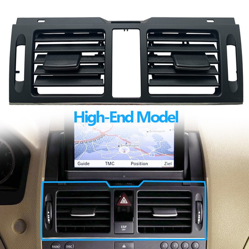 Lhd rhd centralsidan luftkonditionering ac vent galler för mercedes benz  w204 c class  c180 c200 220 230 260 c300 350 2007: Central high-end