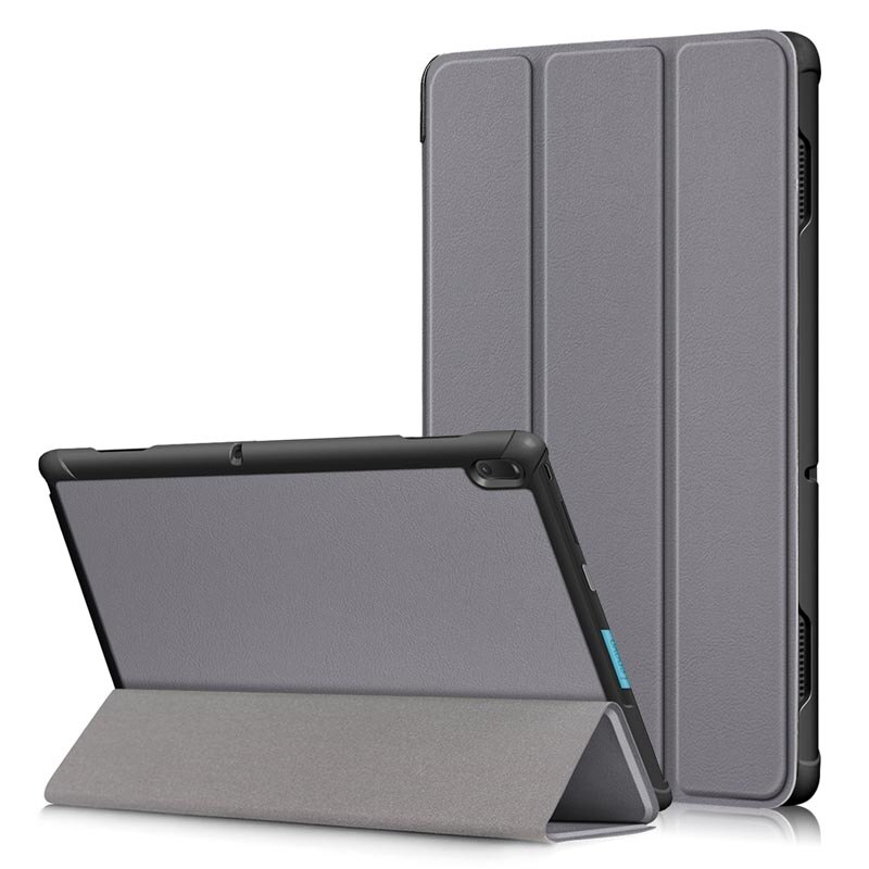 For Lenovo Tab E10 TB-X104F Case Tri-Fold Flip Stand Magnetic Cover Tab E10 E 10 X104 X104f Tablet TabE10 Solid Color Shell: Gray