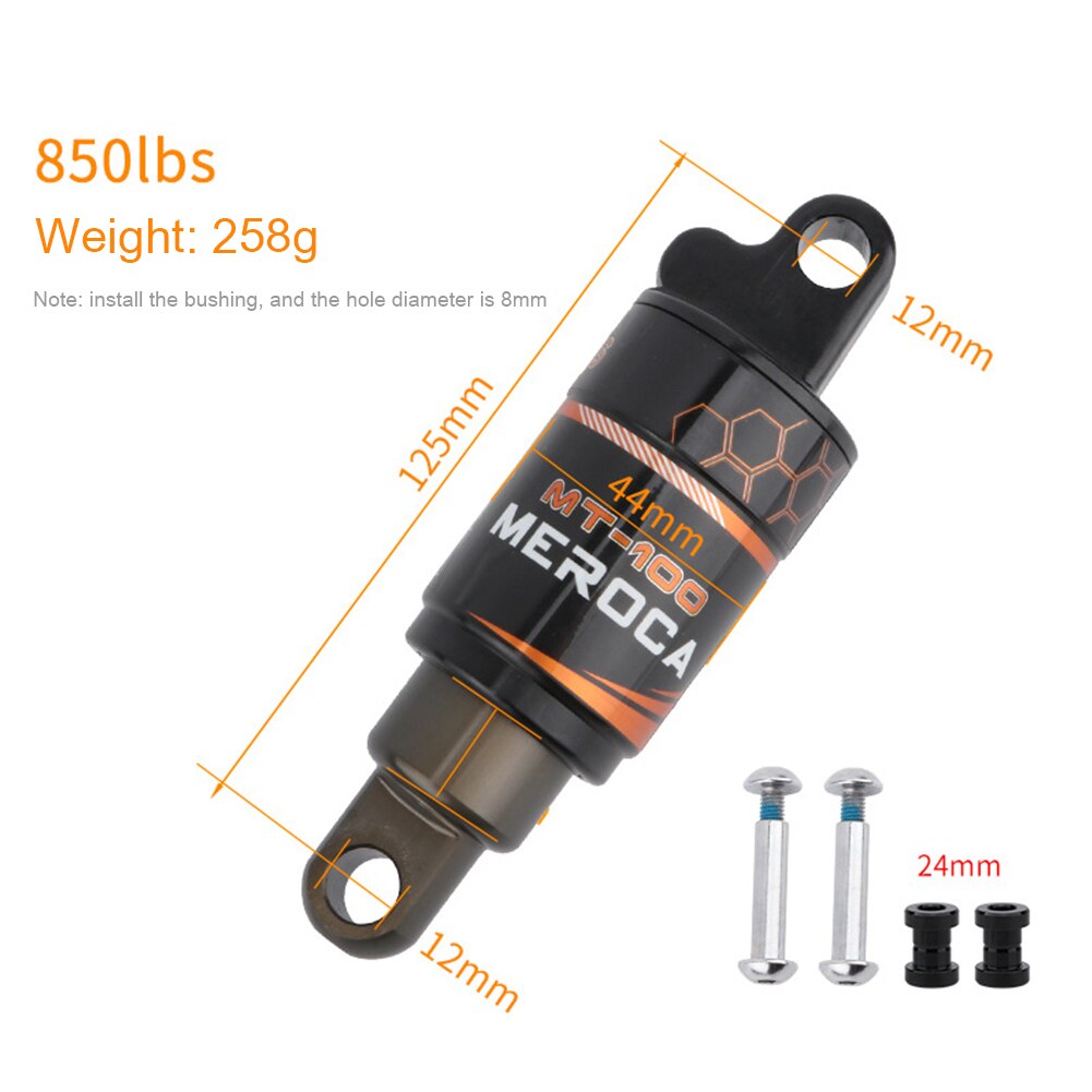 Amortiguador trasero de aire para bicicleta de montaña, muelle de aire de 125mm, 150mm, 165mm, 190mm: Blanco